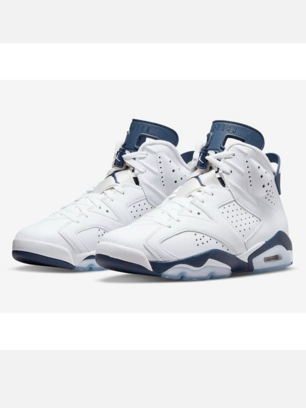 Nike Air Jordan 6 Retro Sneakers Men Sz 9 Blue White Basketball Court Shoes New